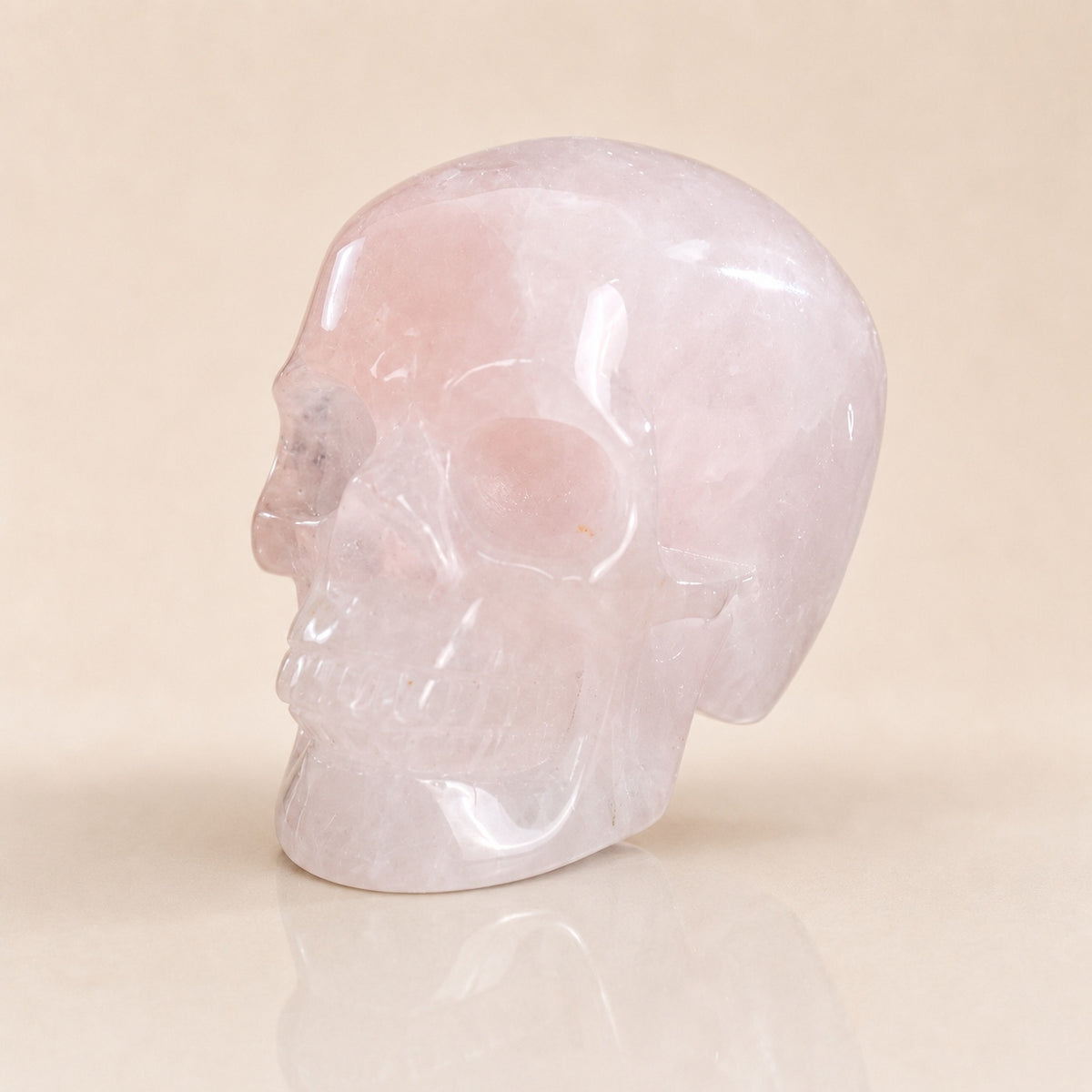 Crâne en quartz rose de 5,6 cm