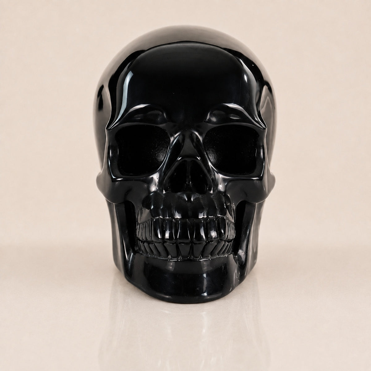 Schwarzer Obsidian-Totenkopf, 3 Zoll