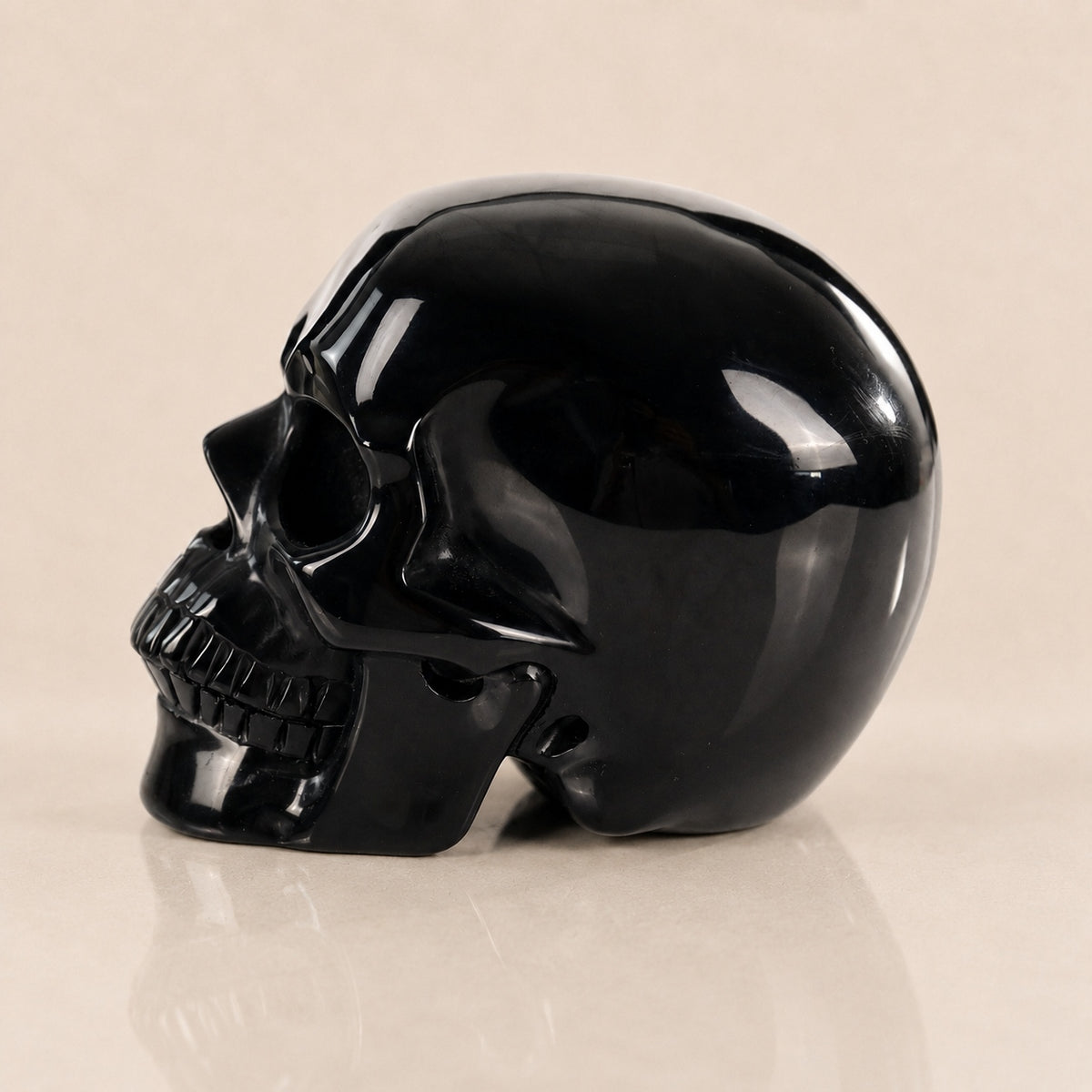 Schwarzer Obsidian-Totenkopf, 3 Zoll