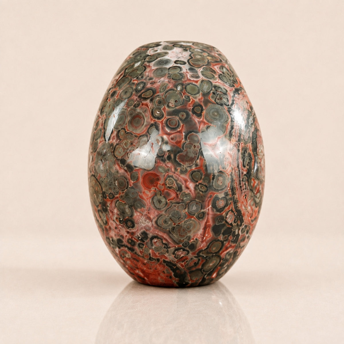 Crâne en pierre de léopard rouge de 5,6 cm