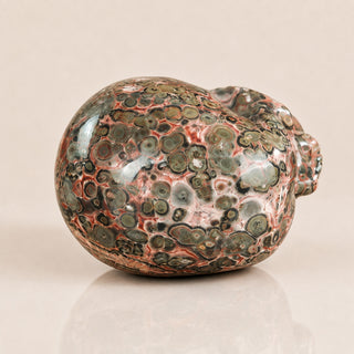 Crâne en pierre de léopard rouge de 5,6 cm