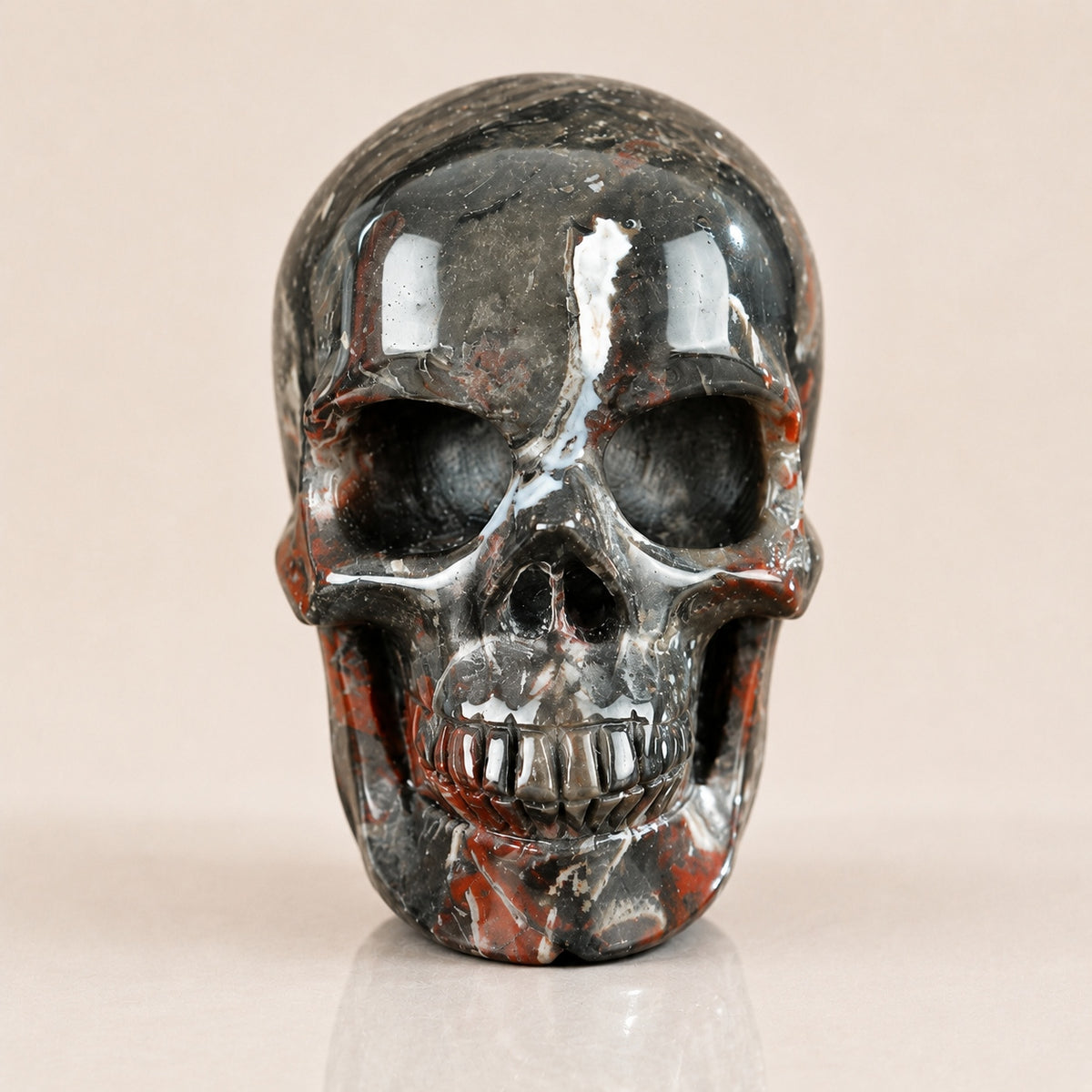 2,2 Zoll roter Crazy Lace Achat Totenkopf