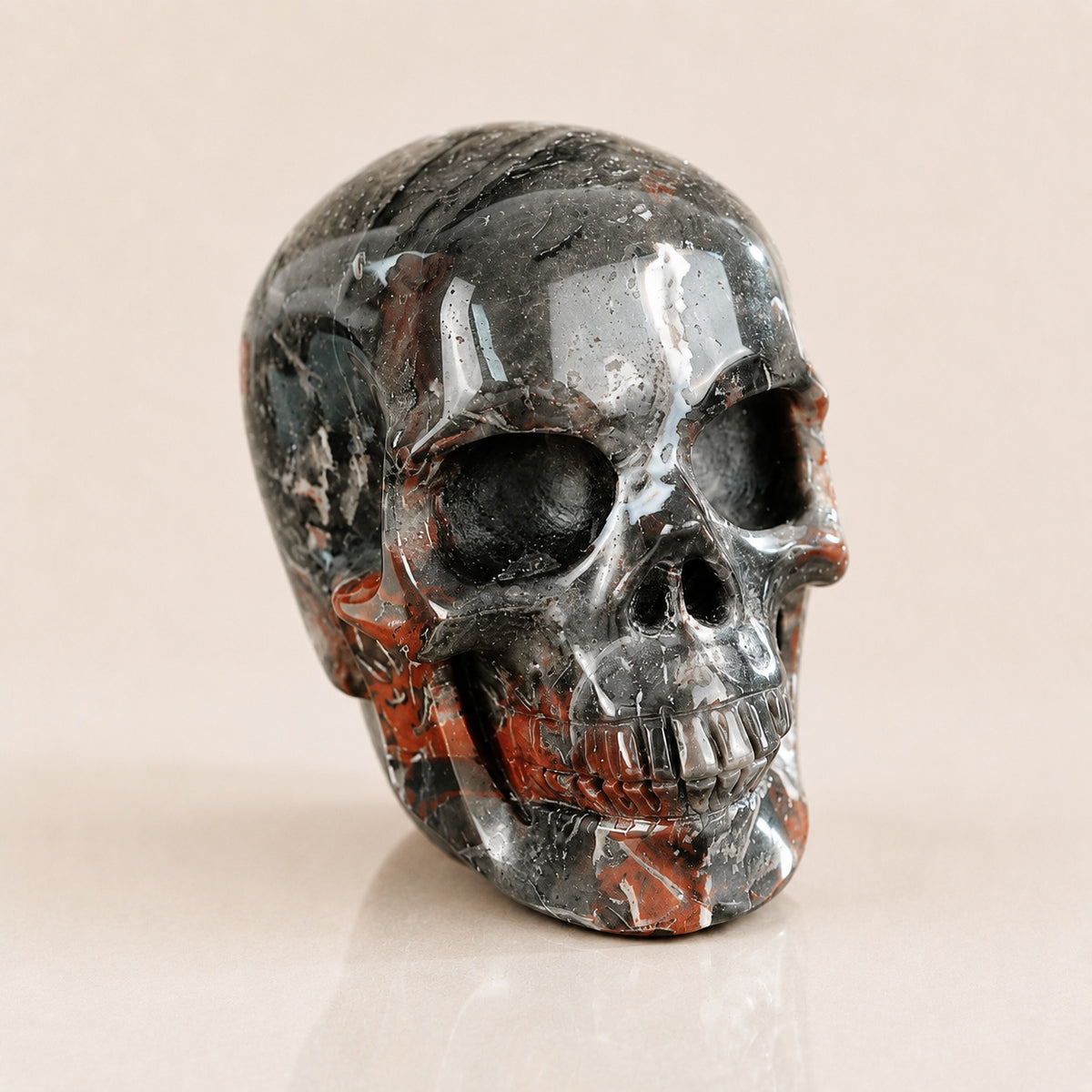 2,2 Zoll roter Crazy Lace Achat Totenkopf