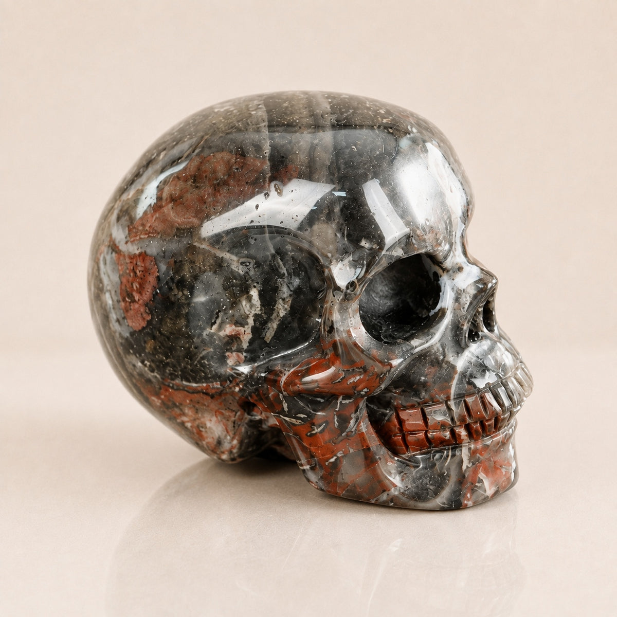 2,2 Zoll roter Crazy Lace Achat Totenkopf