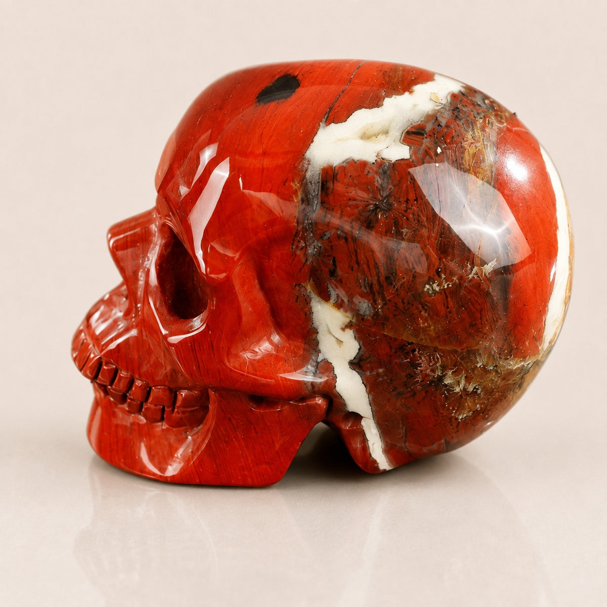 7,6 cm Roter Jaspis Totenkopf