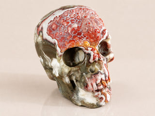 3-inch Red Crazy Lace Agate Skull