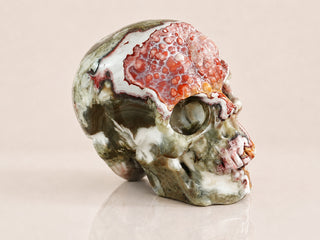 3-inch Red Crazy Lace Agate Skull