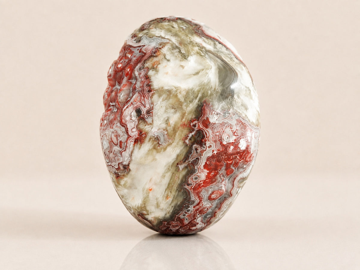 3-inch Red Crazy Lace Agate Skull
