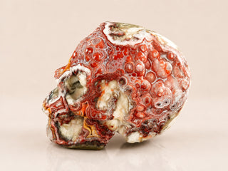 3-inch Red Crazy Lace Agate Skull