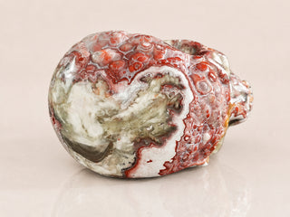 3-inch Red Crazy Lace Agate Skull