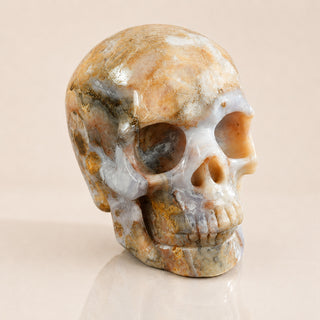 3-inch Blue Flower Agate Skull