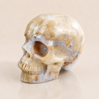 3-inch Blue Flower Agate Skull