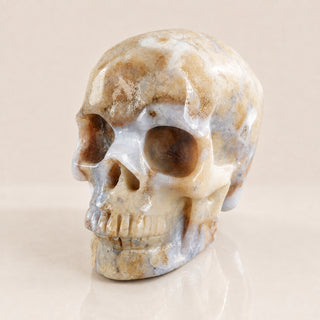 3-inch Blue Flower Agate Skull