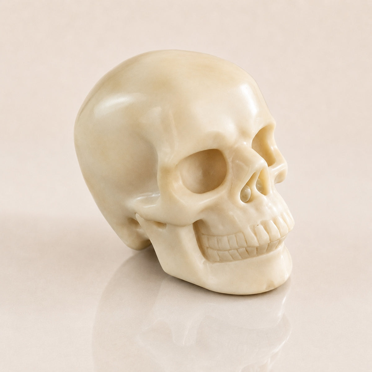 3-inch Ivory Jade Skull