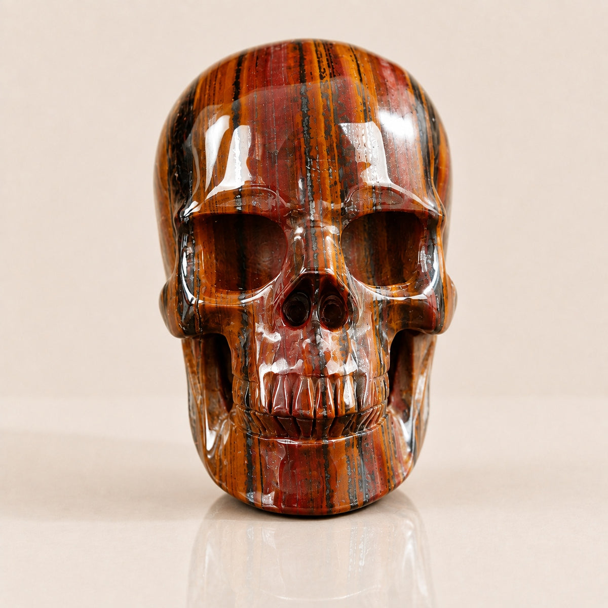 3-inch Tiger Iron Skull