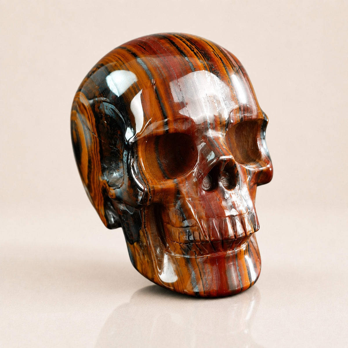 3-inch Tiger Iron Skull