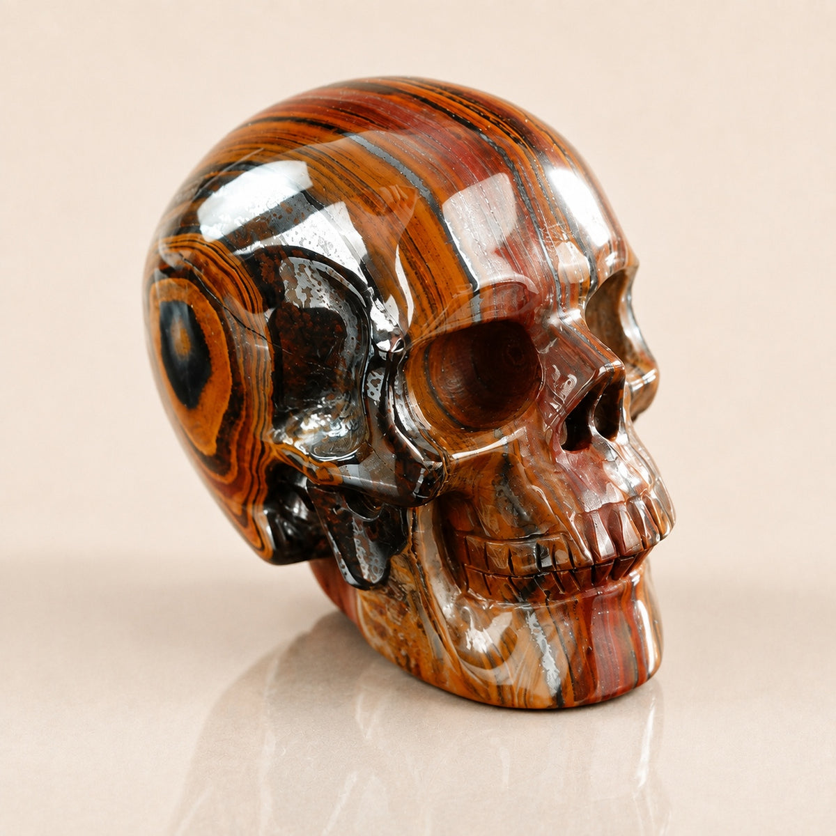 3-inch Tiger Iron Skull