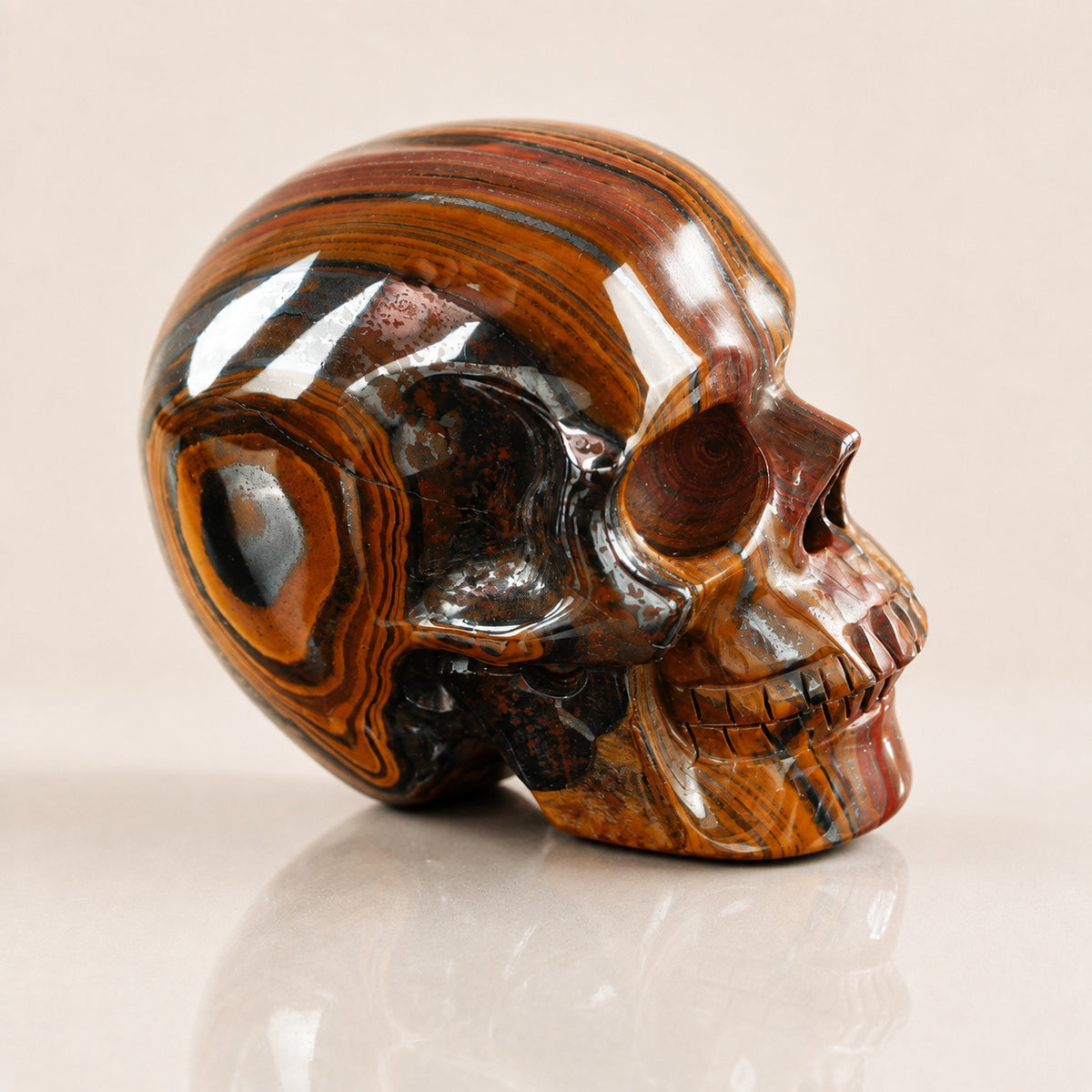 3-inch Tiger Iron Skull