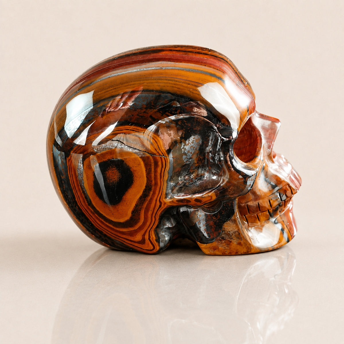 3-inch Tiger Iron Skull