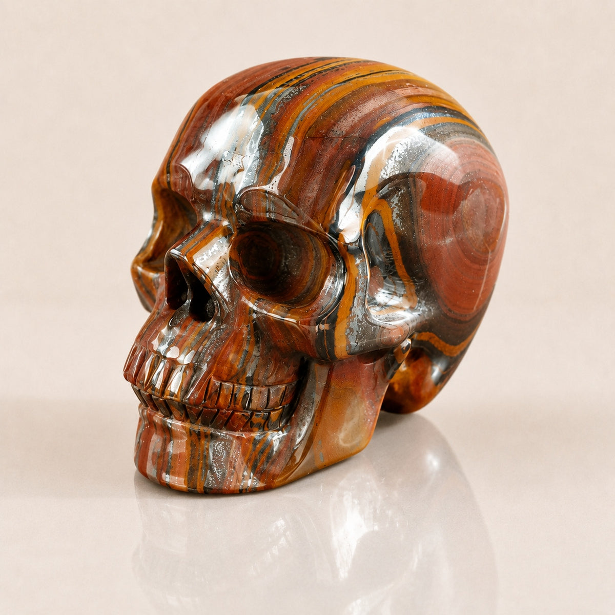 3-inch Tiger Iron Skull