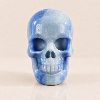 Crâne d'aventurine bleue de 3 pouces