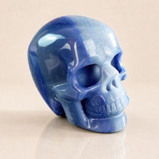 Crâne d'aventurine bleue de 3 pouces