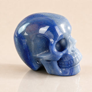 Crâne d'aventurine bleue de 3 pouces