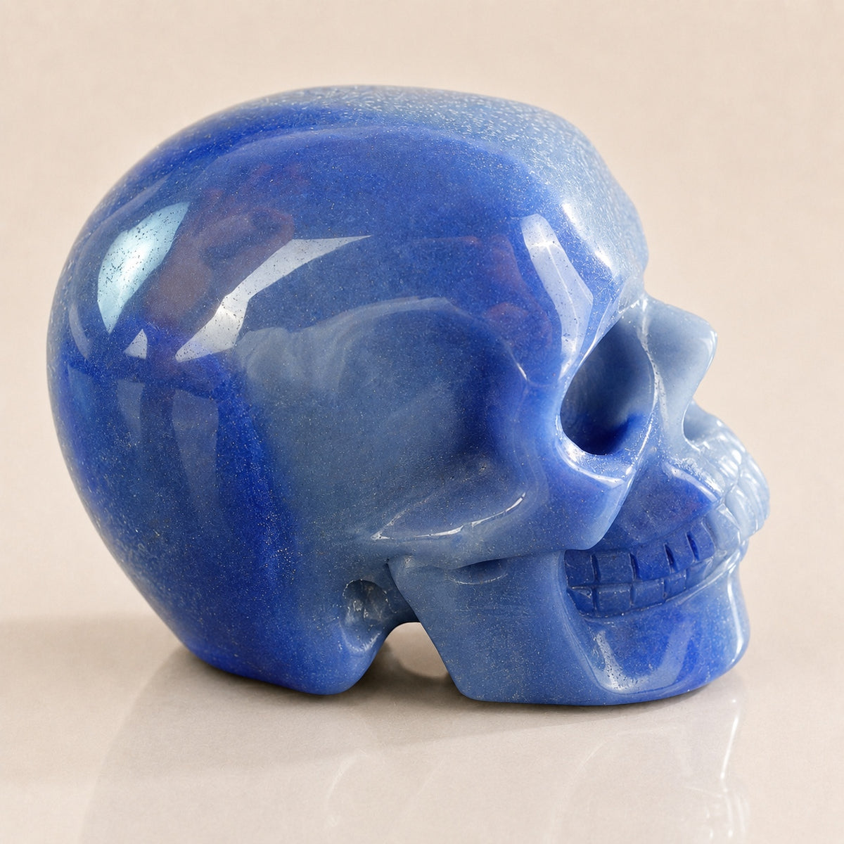 Crâne d'aventurine bleue de 3 pouces