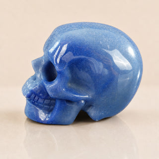 Crâne d'aventurine bleue de 3 pouces