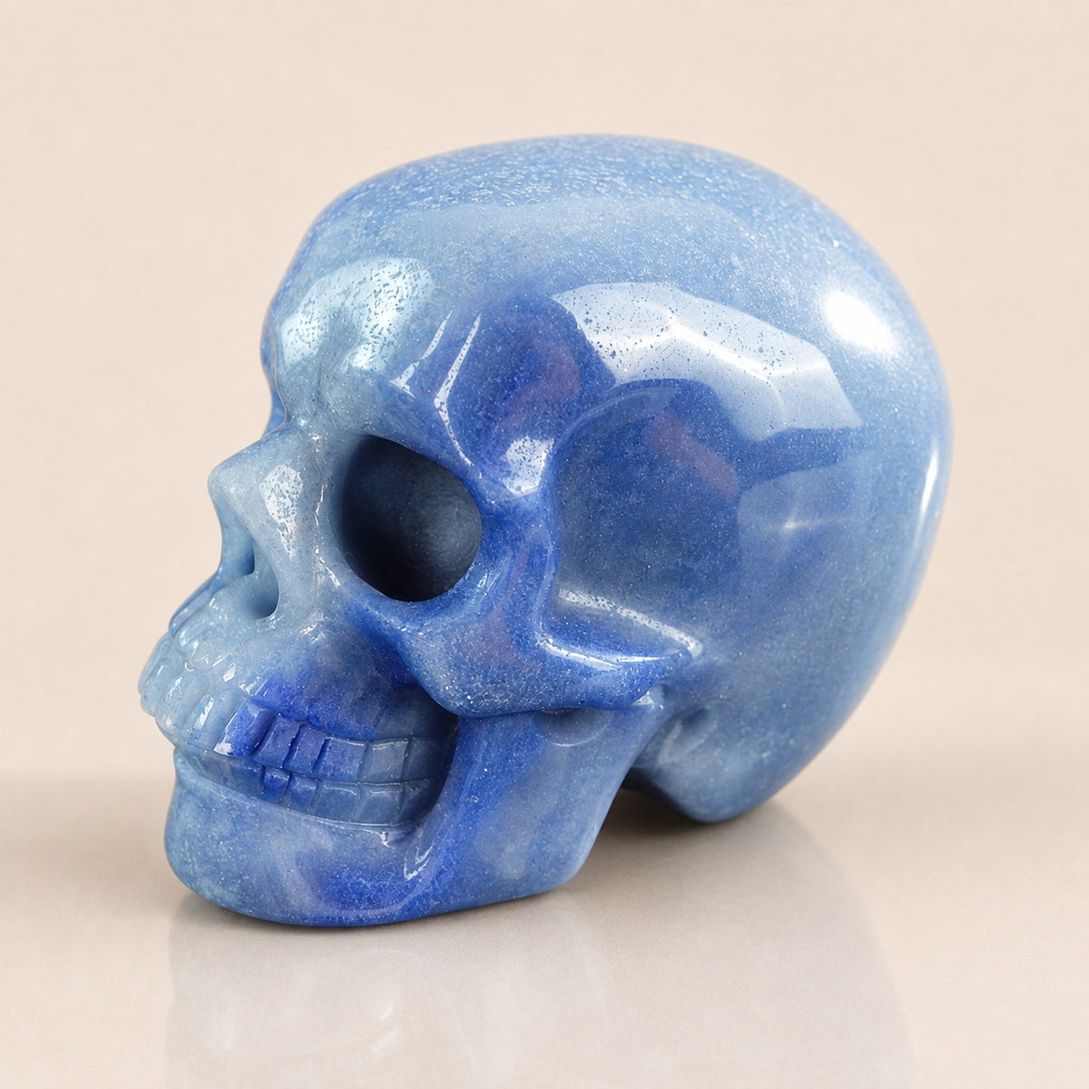 Crâne d'aventurine bleue de 3 pouces