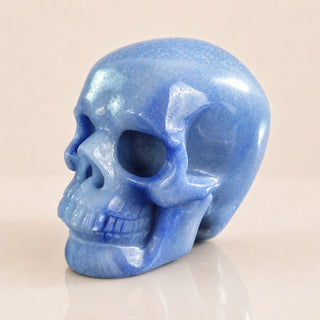 Crâne d'aventurine bleue de 3 pouces