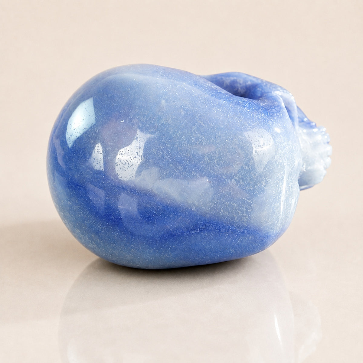 Crâne d'aventurine bleue de 3 pouces