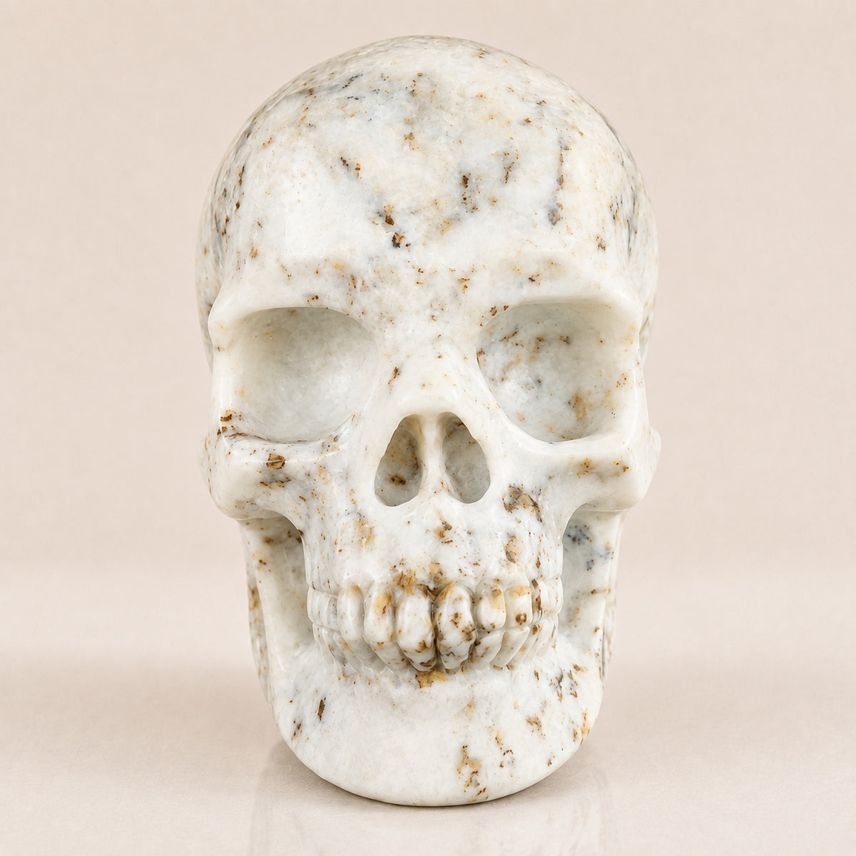 4.5-inch White Opal Skull
