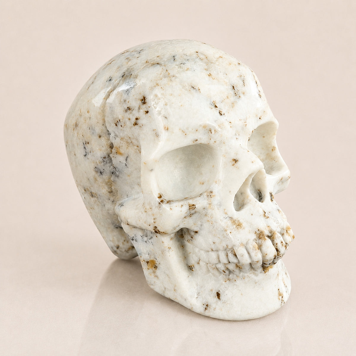 4.5-inch White Opal Skull