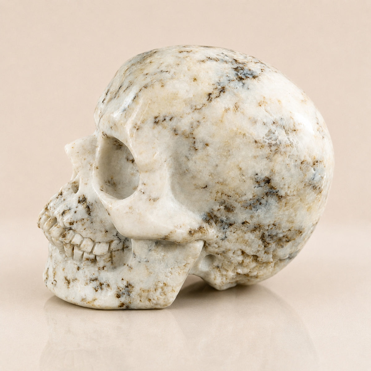4.5-inch White Opal Skull