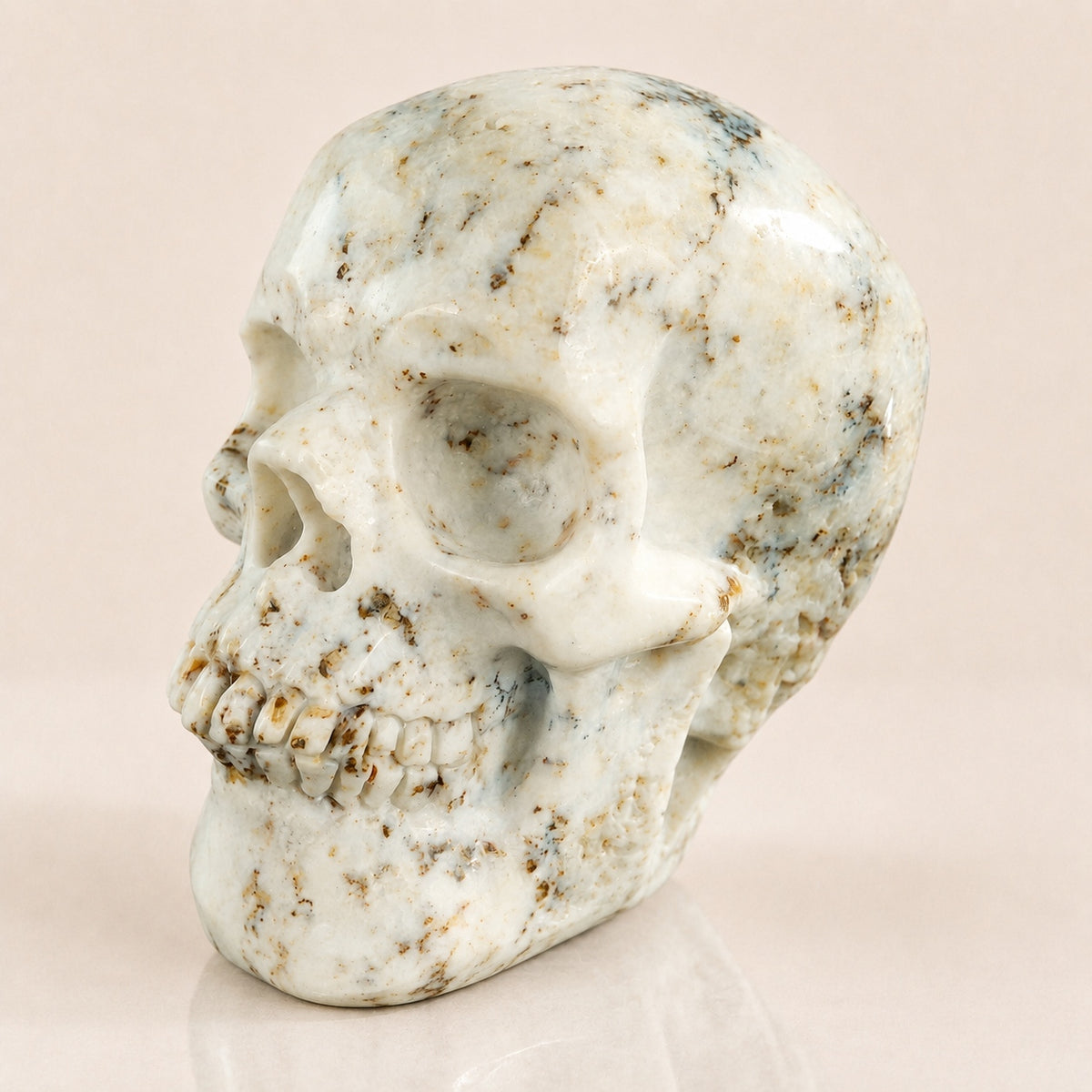 4.5-inch White Opal Skull