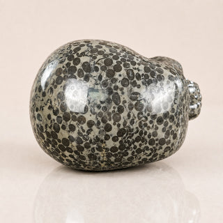 4.5-inch Black Leopard skin jasper Skull