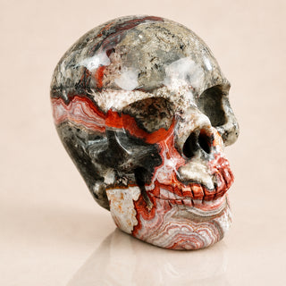 4.5-inch Red Crazy Lace Agate Skull