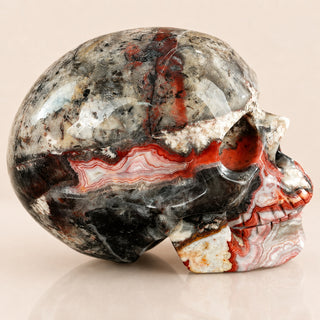 4.5-inch Red Crazy Lace Agate Skull