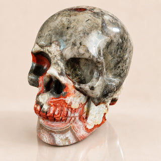 4.5-inch Red Crazy Lace Agate Skull