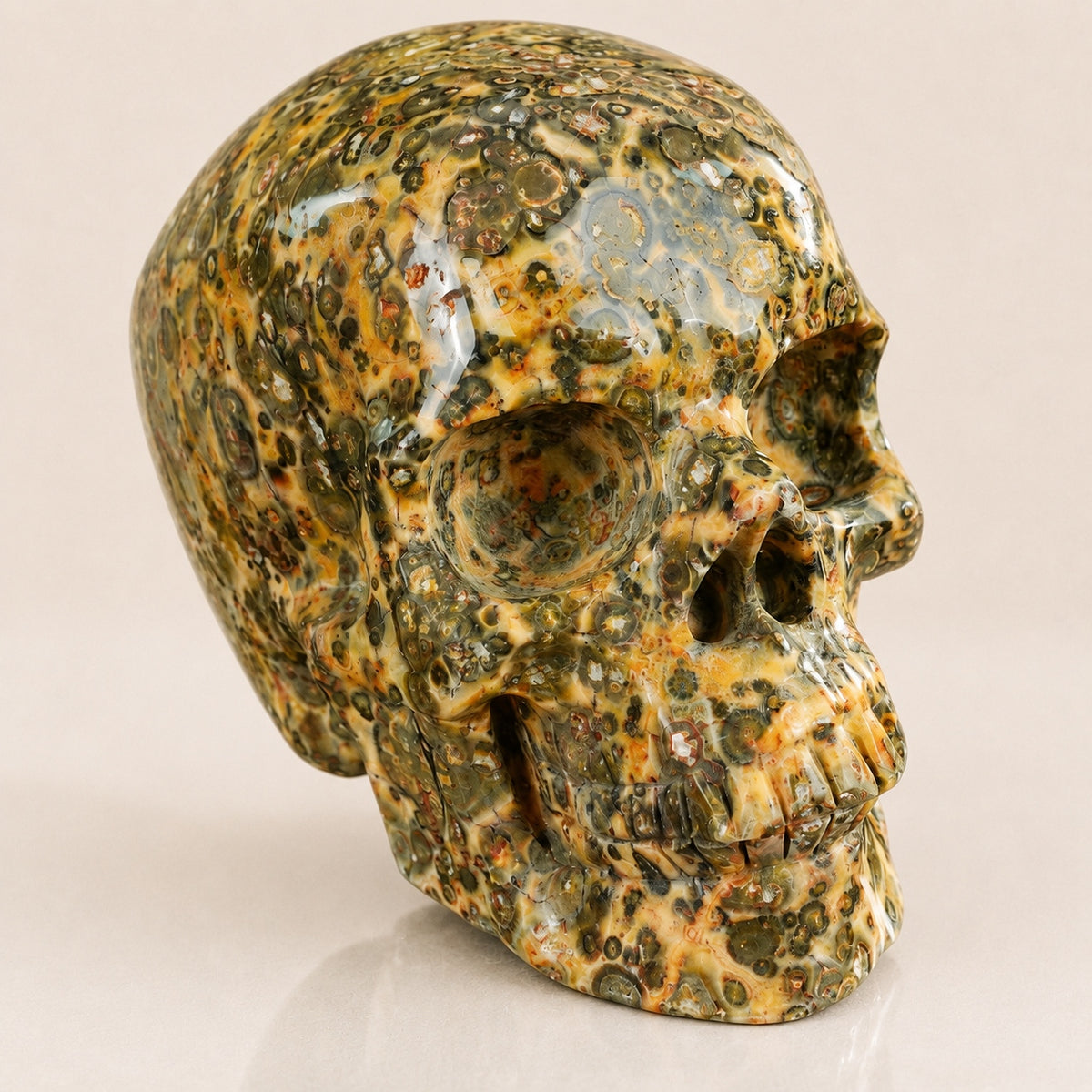 4.5-inch Yellow Leopard skin Skull