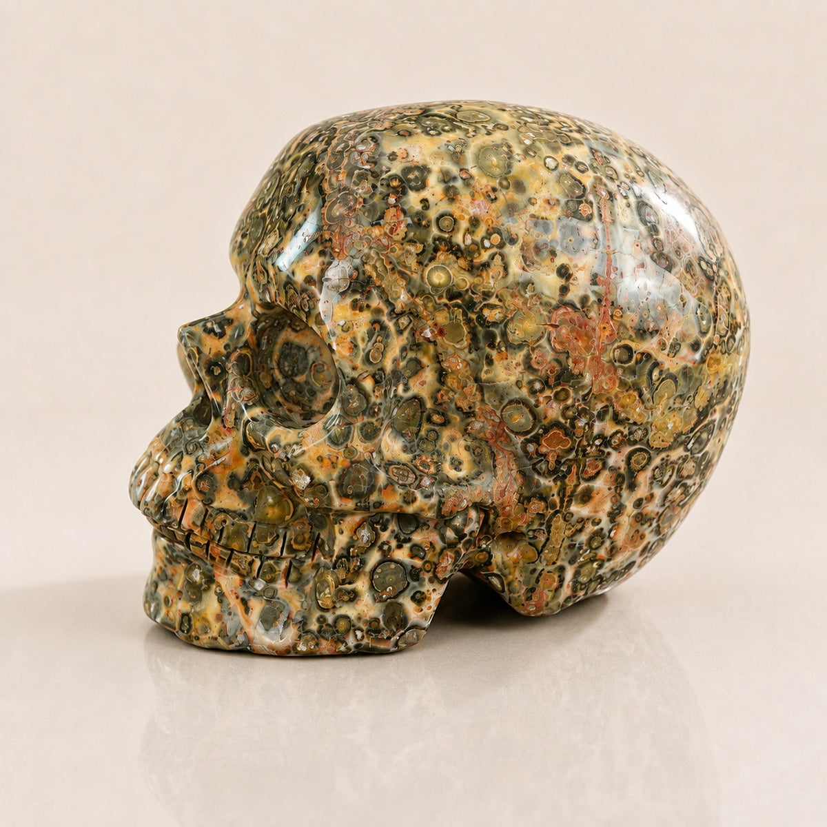 4.5-inch Yellow Leopard skin Skull
