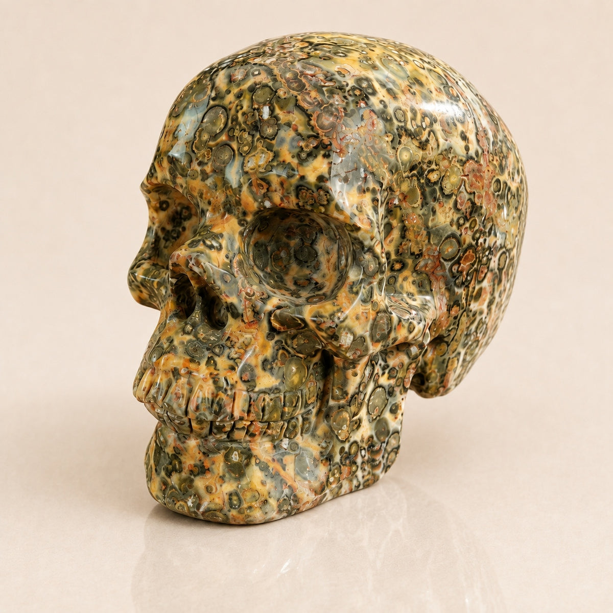 4.5-inch Yellow Leopard skin Skull