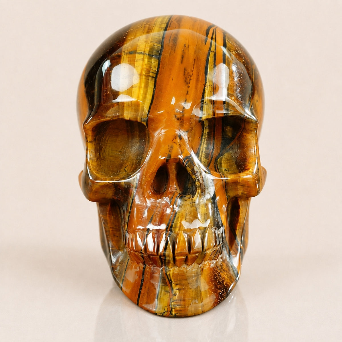 4.5-inch Tiger Eye Skull