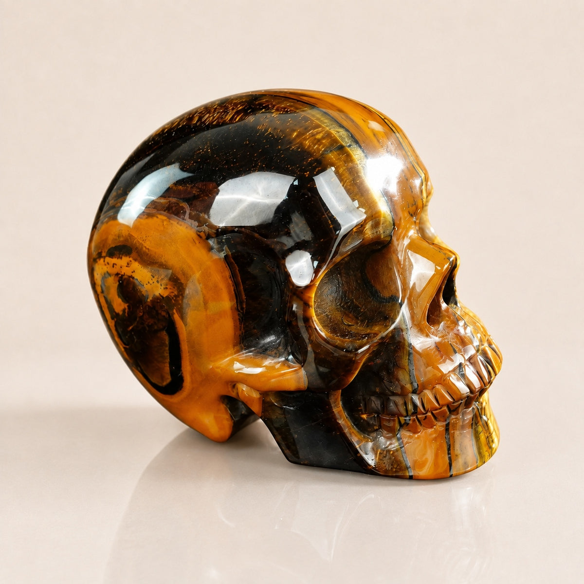 4.5-inch Tiger Eye Skull