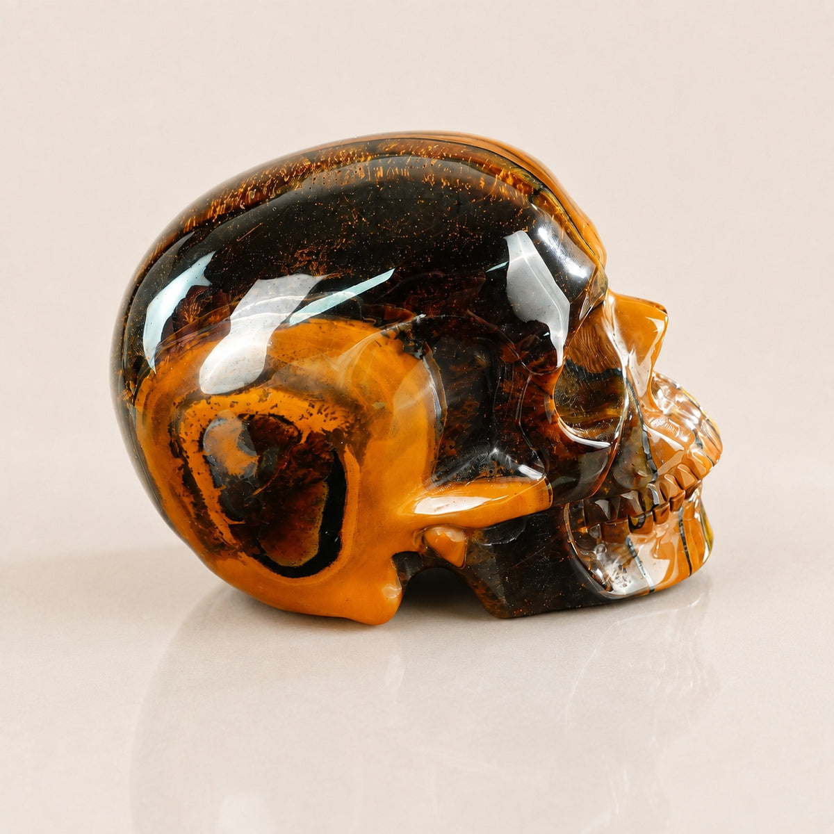 4.5-inch Tiger Eye Skull