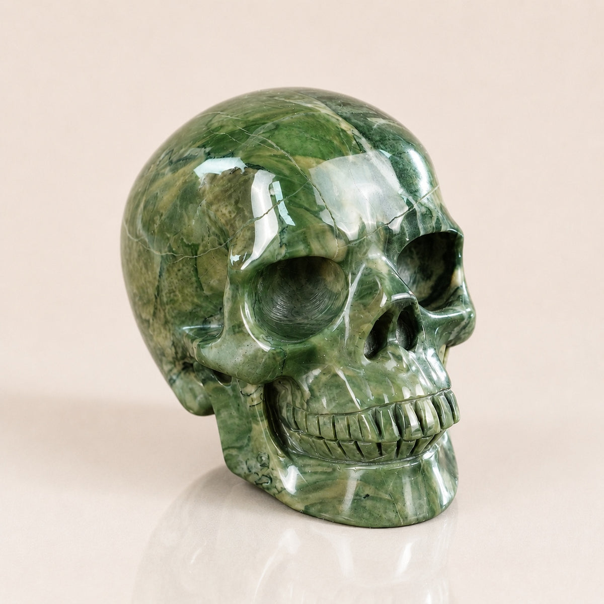 4.5-inch Nine Dragon Jade Skull