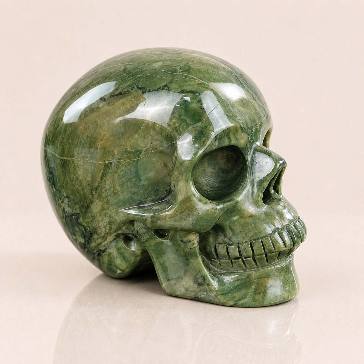 4.5-inch Nine Dragon Jade Skull
