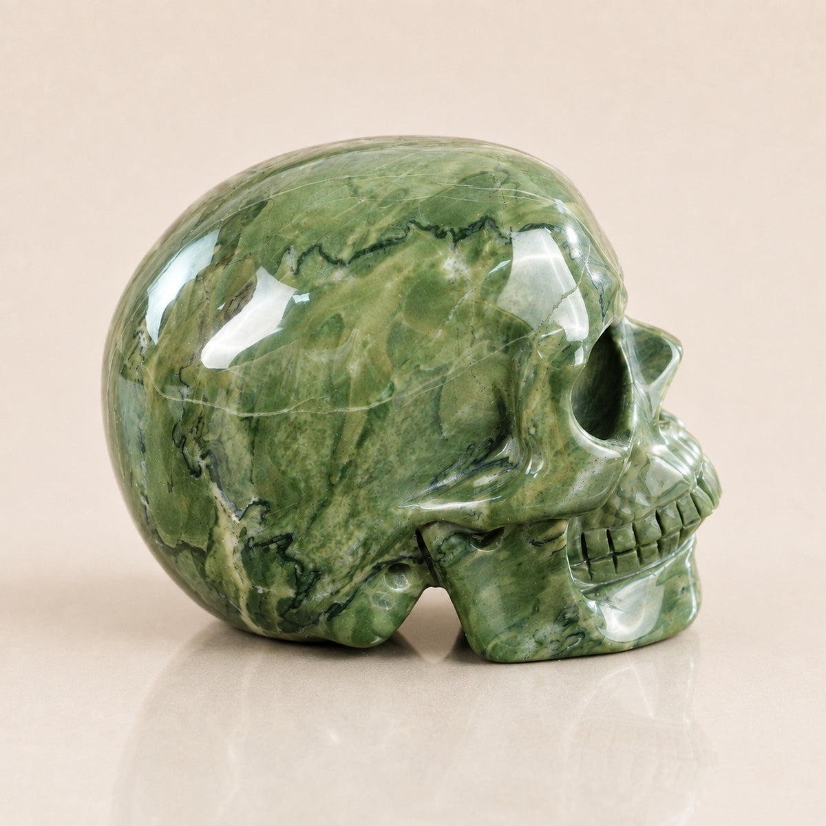 4.5-inch Nine Dragon Jade Skull