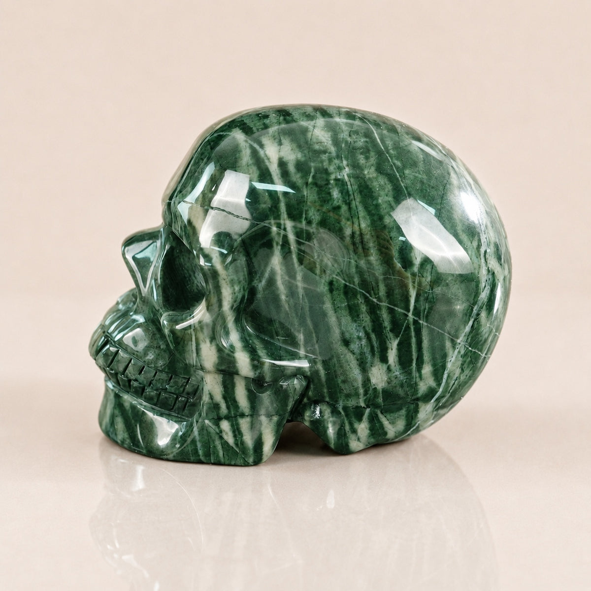 4.5-inch Nine Dragon Jade Skull
